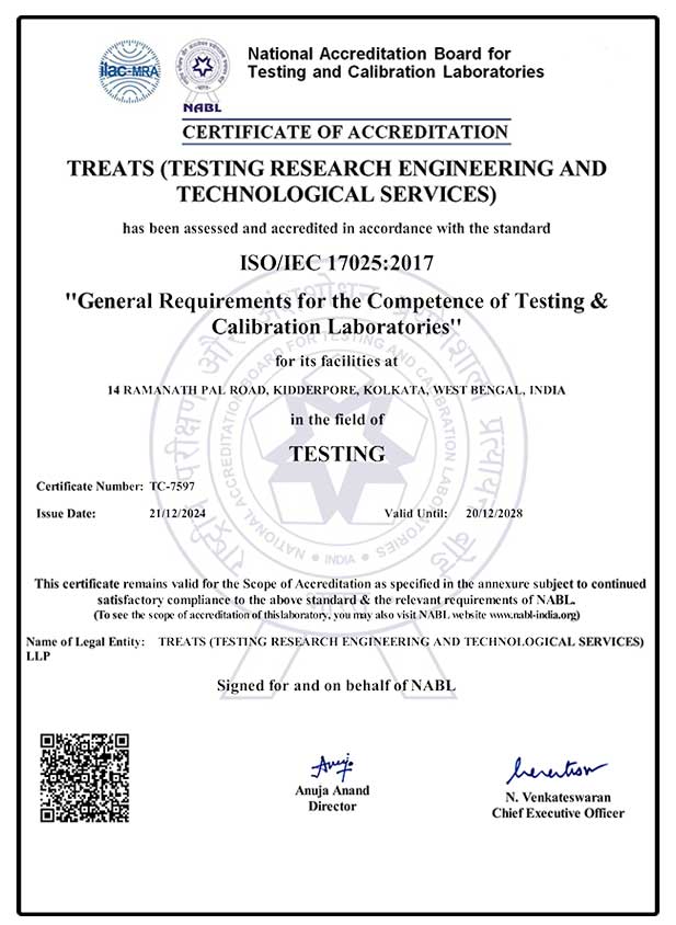 NABL Certificate of TREATS